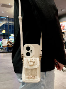 Fashionable Womens Huawei Honor 400 Phone Case Full Lens Protection Anti-Fall Luxury Style Silicone Shell Mickey Card Holder