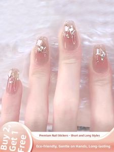 MONLEYTA | New 2025 Cat Eye Nail Tips Wearable False Nails Autumn Winter Collection Premium Feel Nail Stickers Available In Long And Short Sizes