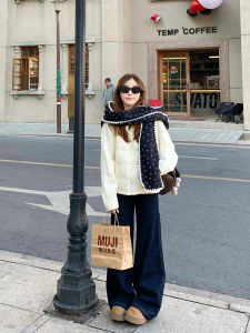 Retro Low Waist Bell Bottom Jeans Womens Early Spring 2025 High Waist Straight Leg Slimming Floor Length Wide Leg Pants