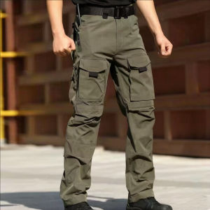 Mens Cargo Military Tactical Casual Trousers Spring Autumn Pants Hiking Camping Climbing Army Combat Running Multi-Pockets