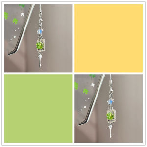 Lucky Grass Mobile Phone Chain Beaded Wind Bell Camera Bag Keychain Versatile Four Leaf Clover Pendant Gift