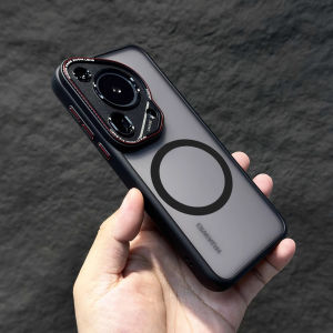 Huawei Pura70 Ultra Phone Case Magnetic Absorption Frosted Semi-Transparent Luxury Protection for P70 pro Anti-Fall Business Dual Tone