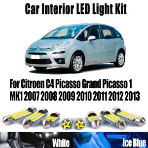 14Pcs For Citroen C4 Picasso Grand Picasso 1 MK1 2007 2008 2009 2010 2011 2012 2013 Canbus LED Bulbs Interior Reading Light Kit