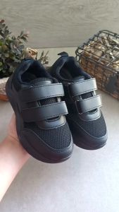 Sepatu Sekolah Anak Laki-Laki Atau Perempuan Hitam Polos