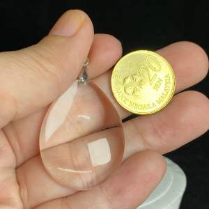 [[Real Unit] White Crystal Pendant Quartz- Water Drop 8g+- 白水晶吊坠 水滴8克[S/n: 3310813]