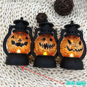 【HLS】【HB】Mini Halloween Pumpkin LED Lantern With Warm Flickering Light For Halloween Home Party Tabletop Decor Gifts