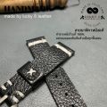 สายนาฬิกา หนังแท้ สีดำ สำหรับ seiko rolex casio handmade วินเทจ ฟรี สปริงบาร์แบบถอดเร็ว บัคเคิลสแตนเลสแท้ lucky8leather. 