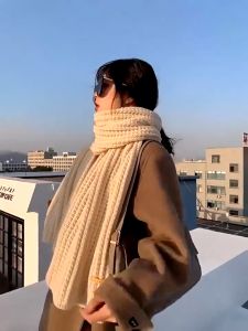 Women Men Knitted Scarf Long Scarves Winter Warm Thickened Fashion Outdoor Vintage/Multicolor Scarf