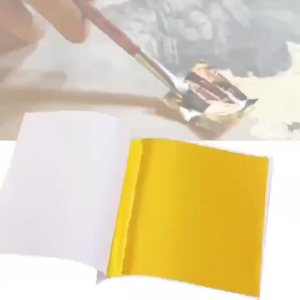 Egun 100pcs 24K Gold Leaf Sheets Art Craft Design Gilding Framing Scrap Premium Golden Gold Foil Paper Artistic Handicrafts Home Decoration and Spiritual Practices