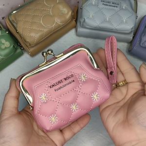 DOMPET PENDEK WANITA Womens Wrist Strap Short Wallet Large Capacity Coin Clip Bag Letter Multi Card Bag DUIT WANITA