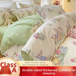 Infant Safe Thick Flannel Bedding Set 4 Pieces