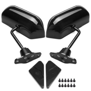 2 Pacs Universal Car Rearview Mirror Carbon Fiber Autos Blue Rear View Mirror Carbon Racing Side Glass Wide Angle Metal Bracket