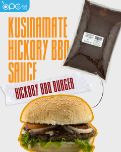 Kusinamate Hickory BBQ Sauce 1.5kg - Thick dark brown sauce in flexible pouch for wings grilling and marinating.