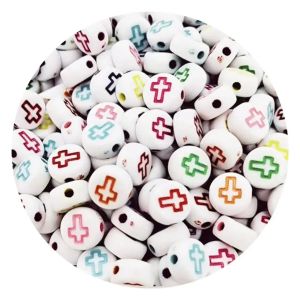 100/200/300/500PCS Mixed Acrylic Cross Beads Multicolor Loose Spacer Beads For Jewelry Making DIY Bracelet Necklace Accessories