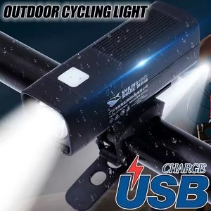 ไฟฉายราวจับ MTB จักรยานขนาดเล็กสำหรับกลางแจ้งขี่จักรยานสามความเร็ว USB ปรับได้ขี่กลางคืนแบบพกพาสำหรับขี่ไฟหน้าชาร์จได้