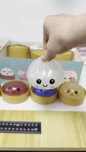 Dumpling Pressure Dumpling Squishies Cute Colorful Bun Toy Slow Rising Stress Relief Fidget Toy for Kids Adults Anti-Anxiety Gif