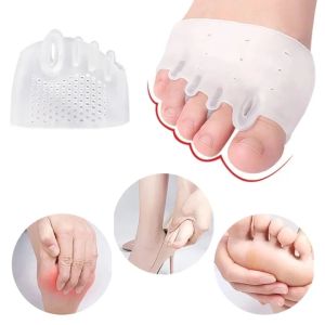 SRIEI 1Pair ซิลิโคน Forefoot Pads Toe Separator Cushion Pad Pain Relief Shoes Insoles Finger Toe Hallux Valgus Corrector Gel Pads Foot Care