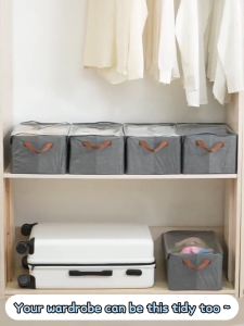 SUSU HOMES With Lid Clothes Storage Box Foldable Wardrobe Organizer Pants Kotak Baju simpan barang bertutup 收纳盒