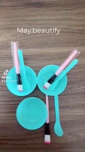 Bộ bát đắp mặt nạ cọ đắp mặt nạ cấy trắng da dùng trong phun xăm thẩm mỹ spa