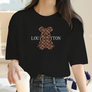 2026 New Crew Neck Clothing Cartoon Bear Print Womens Short Sleeve T-Shirt Trendy Womens Y2K Short Sleeve Top Fashion