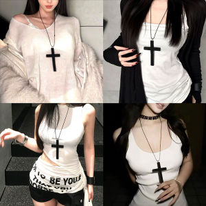 Bằng gỗ thời trang dây chuyền hình thánh giá cho phụ nữ người đàn ông chuỗi mắt xích Vòng cổ quyến rũ mát nam nữ phong cách punk hip hop đồ trang sức