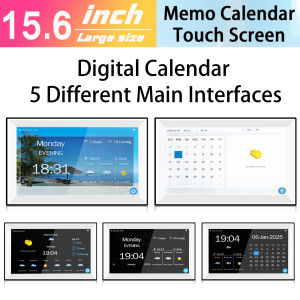 15.6 Inch Digital Calendar Touch Screen Smart Clock WIFI Family Memo Desktop Digital Calendar and Day Planner Medicine Calendar