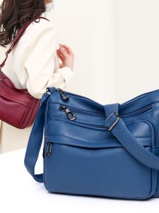 Túi Đeo Vai Da Mềm Nhiều Lớp Dung Tích Lớn Thời Trang Thường Ngày Cho Phụ Nữ Trung Niên Túi Đeo Chéo Đơn Thời Trang