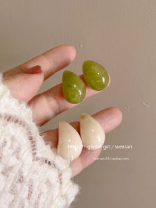 Delicate Sweet Girl Style Oversized Milk White Waterdrop Earrings Trendy Spring Summer New Fashion Ear Jewelry for Girls