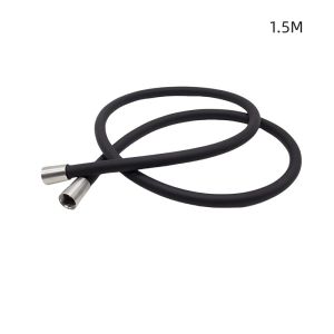 BriskSpring Super Soft 1.5/2M Silicone Shower Hose Black Flexible Long Handheld Shower Head Tube Explosion-proof Bathroom Hose