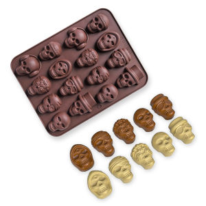1pc 16 hole (skull) shaped silicone mold DIY non stick mold used for gummies chocolates candies