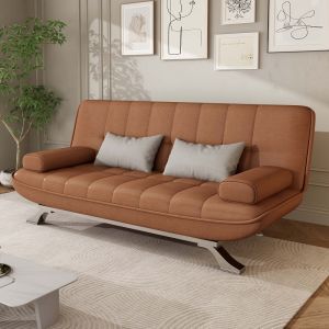 Faux Leather Sofa Bed Dual-Use Foldable Living Room Small Apartment Minimalist Modern Economical Latex Multifunctional Sofa