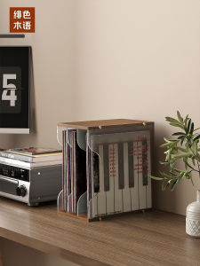 ชั้นวางแผ่นเสียงอะคริลิกขนาดใหญ่ ชั้นวางแผ่นเสียง CD ช่องเก็บของสำหรับจัดระเบียบแผ่นเสียง กล่องเก็บแผ่นเสียงสีดำ