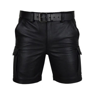 Thoshine Quần Short Da Nam Thương Hiệu Quần Short Áo Khoác Ngoài Co Giãn Quần Đùi Giả Da PU Thời Trang Cho Nam