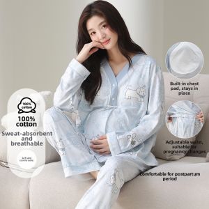 Postpartum Nursing Cotton Pajamas for Pregnant Spring/Summer