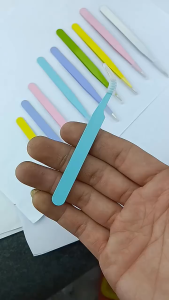 Pinset Bengkok  / Tweezer Sticker / Macaron Tweezers Penjepit Stiker / Pinset Eyelash Multifungsi / Penjepit Bulu Mata