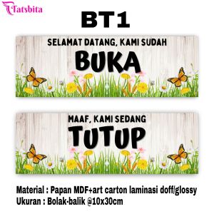 TATSBITA Pajangan Hiasan Dinding Dekorasi Wall Decor Buka Tutup Bolak-Balik Untuk Toko/Warung