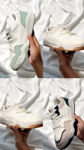 ARVUS Chloe Sneakers Shoes - Sepatu Fashion wanita trendy gaya sporty platform rendah kets santai minimalis White putih cream hijau pink cocok untuk sekolah kampus hangout jalan ringan empuk nyaman kualitas impor premium