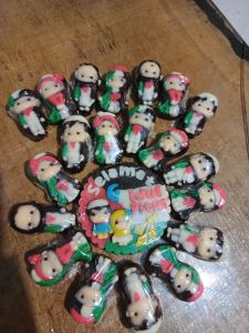 coklat karakter bendera palestina muslim