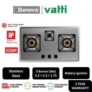 Vatti 3 Burner Stainless Steel Gas Hob C720S