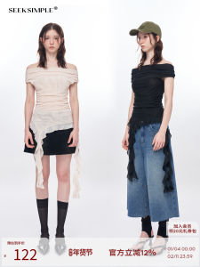 Áo Thun Tay Ngắn Một Bên Vai SeeKSimple Dành Cho Nữ Mùa Hè Cao Cấp Thiết Kế Lụa Áo Thun Tay Ngắn Kiểu Pháp Áo Thun Bó Sát