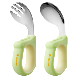 Usbettas | Stainless Steel Baby Spoon & Fork for Feeding Training