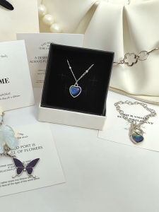 Color Changing Butterfly Necklace Womens Fashion Jewelry Non Fading Birthday Gift High Quality Adjustable Length Cross Chain