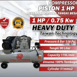 KOMPRESSOR ANGIN PISTON Heavy Duty 1 HP 0.75KW Tangki Besar