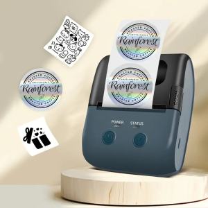 2-inch wireless thermal label printer or Thermal Paper: iOS/Android compatible label printer suitable for households