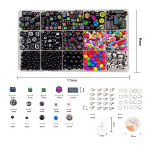 Black Fluorescent Color DIY Necklace Bracelet Key Chain Mask Chain Mobile Phone Charm Material Box Creative Materials Kit Accessories