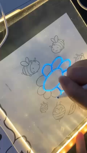 Akrilik Drawing Papan Night Light DIY Board Lampu Papan Melukis Berpendar untuk Anak Acrylic Planner List LED Aesthetic