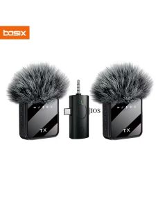 Mini Wireless Lavalier Microphone for iPhone Android Noise Cancelling Interview Vlog Camera Wireless Microphone Kit with Clip