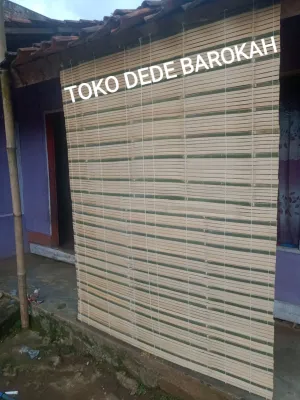 tirai teras penahan panas dan hujan / tirai pintu / tirai jendela / tirai teras tirai bambu gulung free keretan dan tali buat gulung