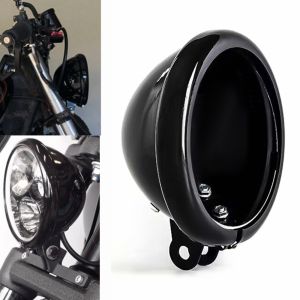 Black 5.75" Inch Motorcycle Headlight Housing Universal 5-3/4 Inch Round LED Headlight Cover Housing Holder Bucket