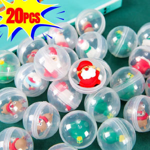 10/20Pcs Creative Mini Christmas Doll Twisted Egg Toys Transparent 32mm Santa Elk Spinning Egg Toy Kids Interactive Gifts